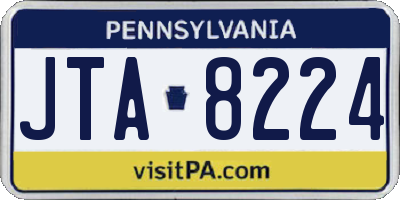 PA license plate JTA8224
