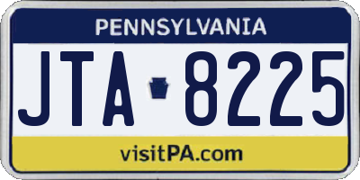 PA license plate JTA8225
