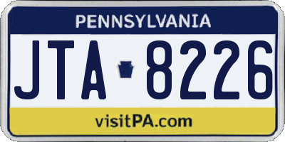 PA license plate JTA8226