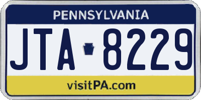 PA license plate JTA8229