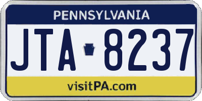 PA license plate JTA8237