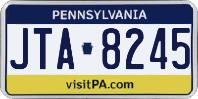 PA license plate JTA8245