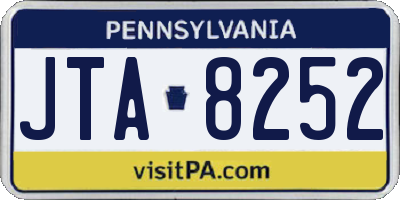 PA license plate JTA8252