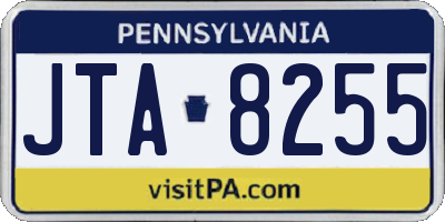 PA license plate JTA8255