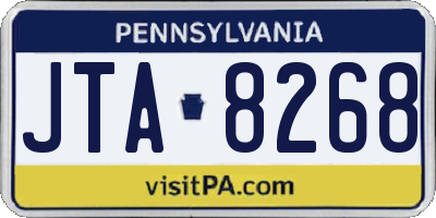 PA license plate JTA8268