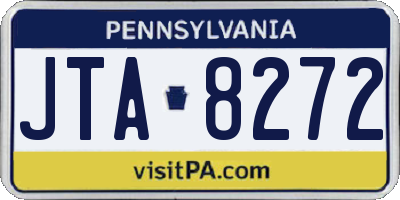 PA license plate JTA8272