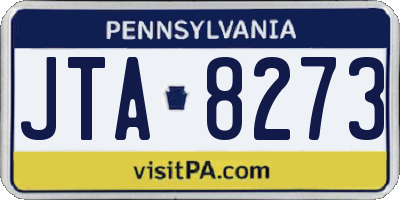 PA license plate JTA8273