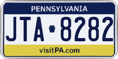 PA license plate JTA8282
