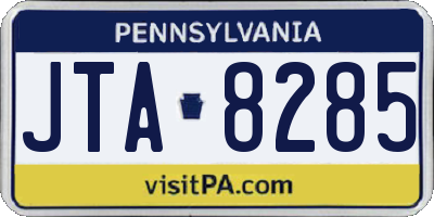 PA license plate JTA8285
