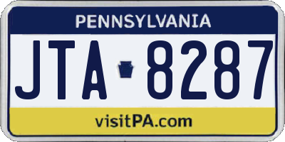 PA license plate JTA8287