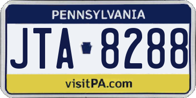 PA license plate JTA8288