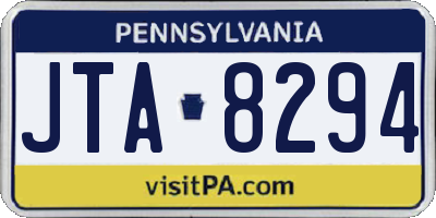 PA license plate JTA8294