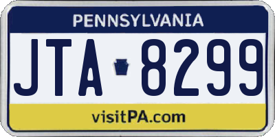 PA license plate JTA8299