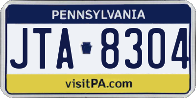 PA license plate JTA8304