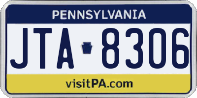 PA license plate JTA8306