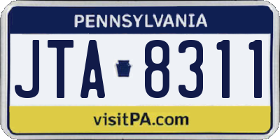 PA license plate JTA8311