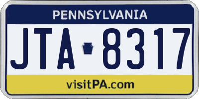 PA license plate JTA8317