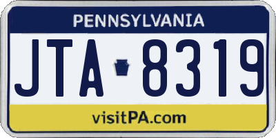 PA license plate JTA8319