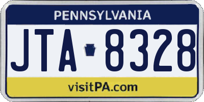 PA license plate JTA8328