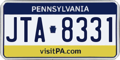 PA license plate JTA8331