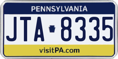PA license plate JTA8335