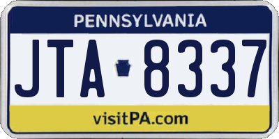 PA license plate JTA8337