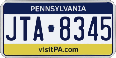 PA license plate JTA8345
