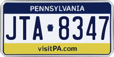 PA license plate JTA8347