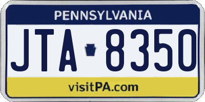 PA license plate JTA8350