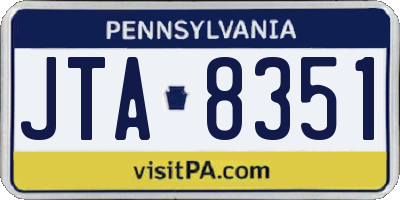 PA license plate JTA8351