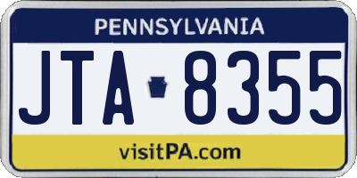 PA license plate JTA8355