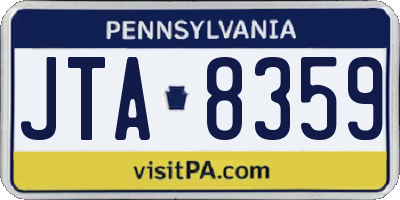 PA license plate JTA8359