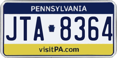 PA license plate JTA8364