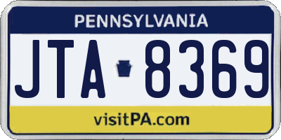 PA license plate JTA8369