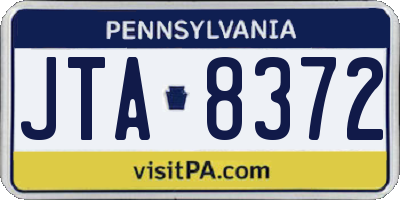 PA license plate JTA8372