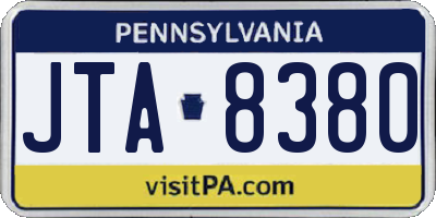 PA license plate JTA8380