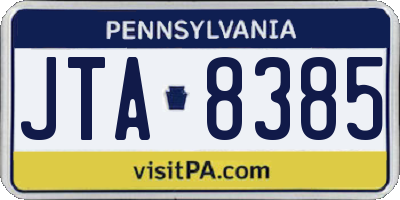 PA license plate JTA8385