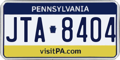 PA license plate JTA8404