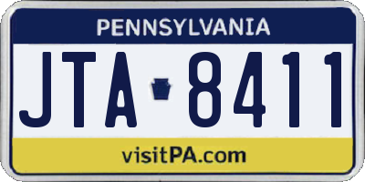 PA license plate JTA8411