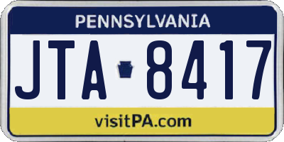 PA license plate JTA8417