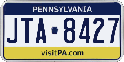 PA license plate JTA8427