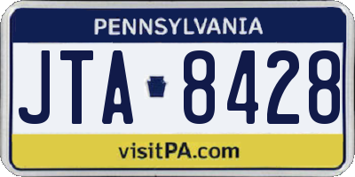 PA license plate JTA8428