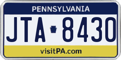 PA license plate JTA8430