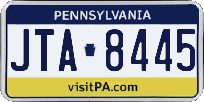 PA license plate JTA8445