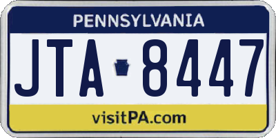 PA license plate JTA8447
