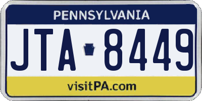 PA license plate JTA8449