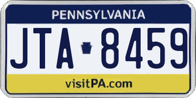 PA license plate JTA8459