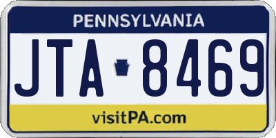 PA license plate JTA8469
