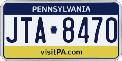 PA license plate JTA8470