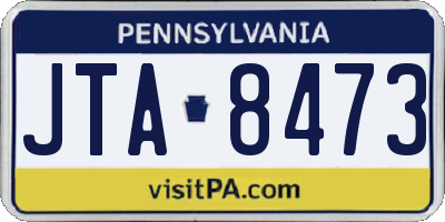 PA license plate JTA8473